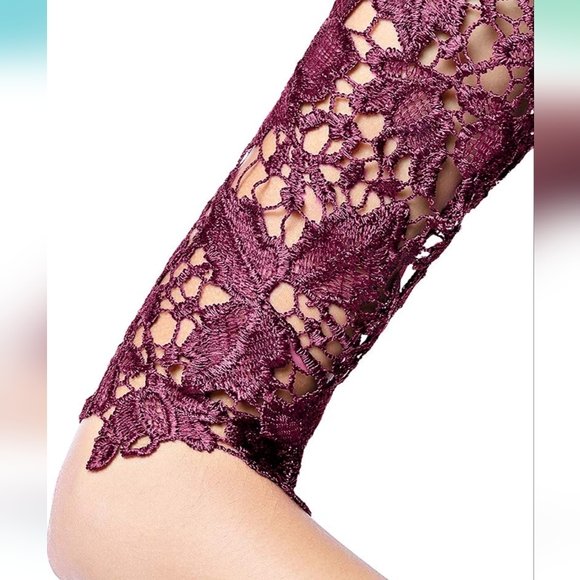 IBTOM CASTLE Women's Floral Lace Tulle Half Sleeve size 16 - Picture 6 of 16